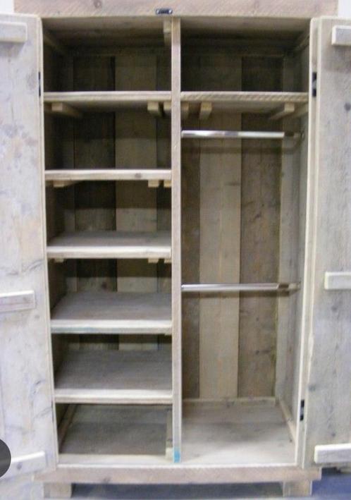 Steigerhouten kast kledingkast Jorg, Huis en Inrichting, Kasten | Kledingkasten, Zo goed als nieuw, 50 tot 75 cm, Met deur(en)