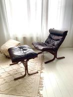 Westnofa siesta loungechair fauteuil met ottoman, Huis en Inrichting, Fauteuils, Ophalen, Zo goed als nieuw, Leer, 50 tot 75 cm