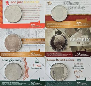 6x Diverse Coincard met Penning beschikbaar voor biedingen