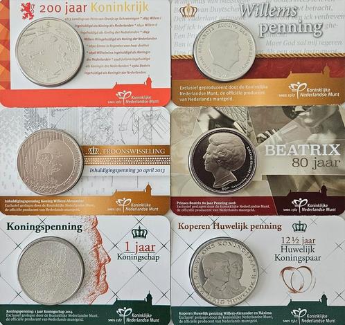 6x Diverse Coincard met Penning, Postzegels en Munten, Munten | Nederland, Euro's, Koningin Beatrix, Ophalen of Verzenden