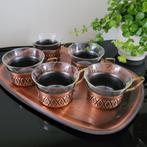 Schott & Gen. theeglazen met koperen houders en dienblad, Ophalen of Verzenden, Zo goed als nieuw