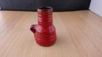mooi rood vaasje met klein oor, Gebruikt, Aardewerk of Porselein, Ophalen of Verzenden, Minder dan 50 cm