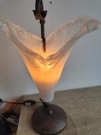 Massive koper tafellamp met Kelk glas Nieuw, Huis en Inrichting, Lampen | Tafellampen, Ophalen of Verzenden, Zo goed als nieuw