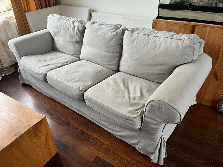 Ikea Ektorp 3-zits bank / hoes Tallmyra wit/zwart, Huis en Inrichting, Banken | Bankstellen, Gebruikt, Rechte bank, Driepersoons