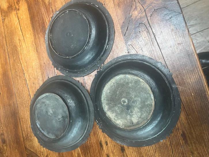 Antieke koperen schaaltjes - set van 3, Antiek en Kunst, Antiek | Schalen, Ophalen
