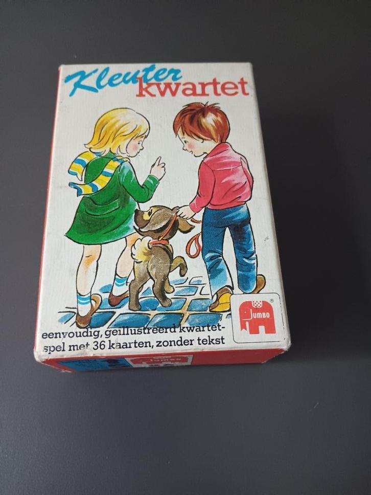 Vintage Jumbo Kleuterkwartet (36 kaarten, compleet), Verzamelen, Speelkaarten, Jokers en Kwartetten, Gebruikt, Kwartet(ten), Ophalen of Verzenden