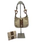 Gucci Jackie Mini leer beige incl. portemonnee, Verzenden, Gebruikt, Beige, Schoudertasje