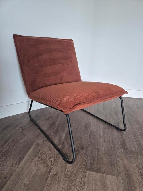 Mooie koperkleur ribstof fauteuil Cooper, Huis en Inrichting, Fauteuils, Zo goed als nieuw, Ophalen