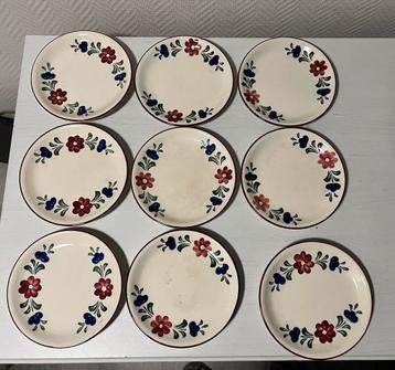 Te Koop Schoteltjes Gebaksbordjes Bouquet 9x beschikbaar voor biedingen
