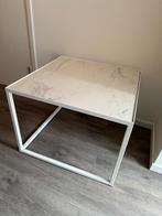 Witte bijzettafel, Huis en Inrichting, Ophalen, Rond, Minder dan 55 cm, 45 tot 60 cm