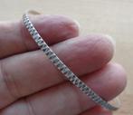 zilveren bewerkte dunne slavenarmband [309], Verzenden, Zo goed als nieuw, Zilver, Zilver