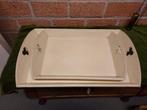 Set van 2 Oud Hollandse creme witte dienbladen., Verzenden
