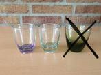Borrelglaasjes gekleurd, retro, vintage., Ophalen of Verzenden, Gebruikt, Borrel- of Shotglas