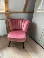 Retro fauteuil roze fluweel, Huis en Inrichting, Fauteuils, Zo goed als nieuw, Ophalen