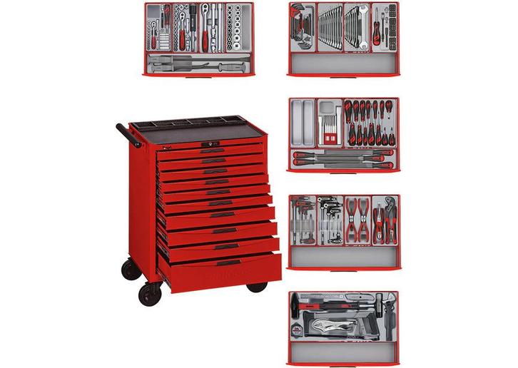 Gereedschapswagen rood mini master set 10 laden Teng Tools, Auto diversen, Autogereedschap, Zo goed als nieuw, Ophalen