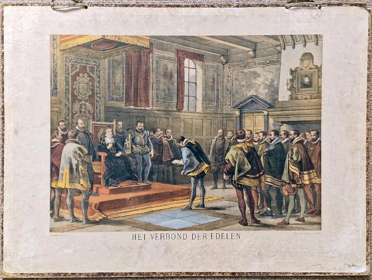 Het verbond der edelen / H.A. van Trigt, Antiek en Kunst, Antiek | Schoolplaten, Geschiedenis, Ophalen