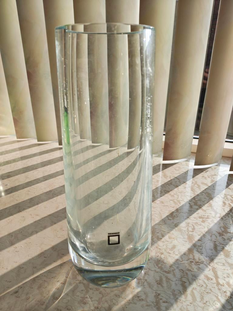 Elegante glazen vaas - Ichendorf design, 50 tot 75 cm, Wit, Ophalen of Verzenden, Glas