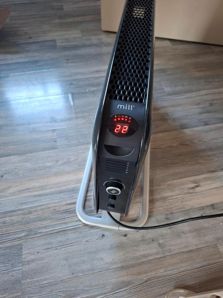 Mill SG2000LED Zwart Design Convectiekachel, Huis en Inrichting, Kachels, Zo goed als nieuw, Vrijstaand, Elektrisch, Ophalen of Verzenden