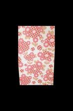 5498 Vintage 70s behang roze bloemen ruitjes wit swiet, Verzenden, Roze