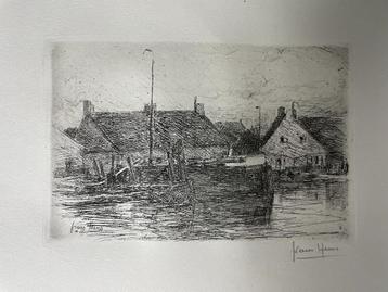 Frans Hens (1856-1928) Oude huisjes aan het water beschikbaar voor biedingen