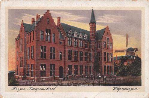 JJ500 Wageningen Hoogere Burgerschool Molen 1924, Verzamelen, Ansichtkaarten | Nederland, Gelopen, Gelderland, 1920 tot 1940, Verzenden