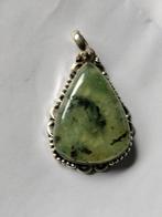 Zilveren hanger met prehniet, Verzenden, Nieuw, Met edelsteen, Zilver