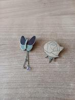 Vintage Broches - Vlinder LDADPR & Roos, Overige materialen, 4 tot 7 cm, Gebruikt, Met edelsteen