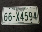 Kentekenplaat licenseplate Nebraska Trailer 1 USA, Verzenden, Gebruikt, Auto's