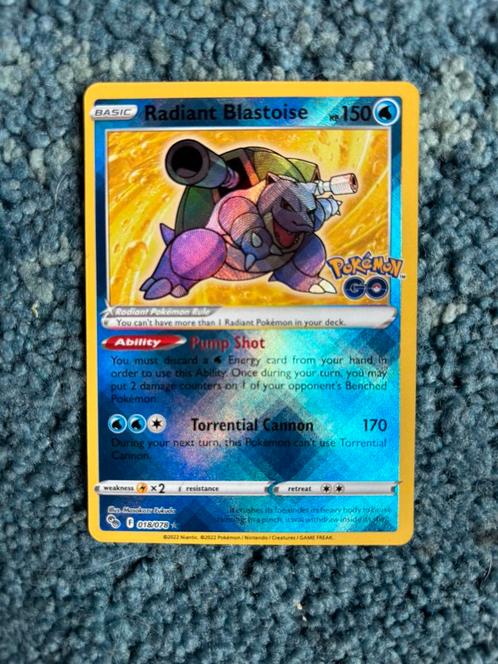 Radiant Blastoise - Pokémon GO - Holografisch | Zeldzaam, Hobby en Vrije tijd, Verzamelkaartspellen | Pokémon, Zo goed als nieuw