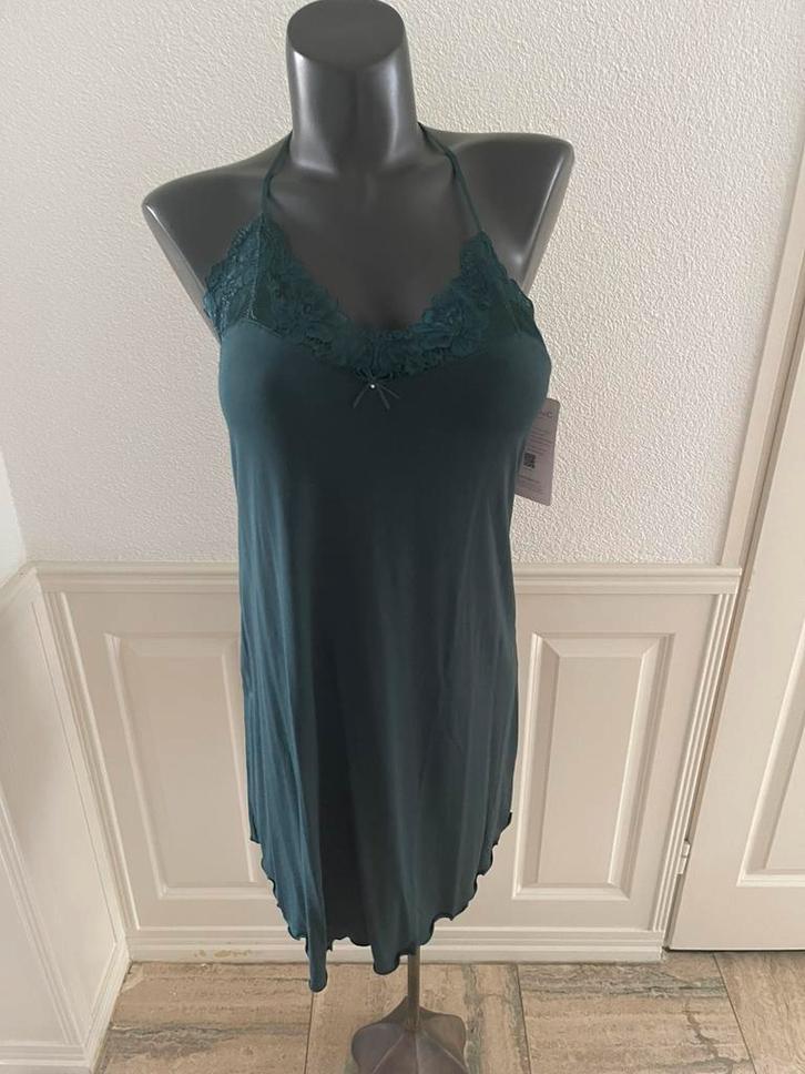 Nina von v slipdress nachthemd maat 42, Kleding | Dames, Ondergoed en Lingerie, Nachtkleding, Groen, Verzenden