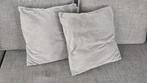 Leuke lichtgrijze kussentjes - setje van 2!, Ophalen, Gebruikt, Grijs, Vierkant