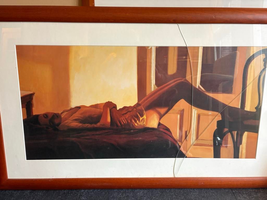 Dame rust uit op bed, Antiek en Kunst, Ophalen