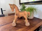 Houten Paard Hobbelpaard Decoratie Goudaccenten, Antiek en Kunst, Ophalen of Verzenden