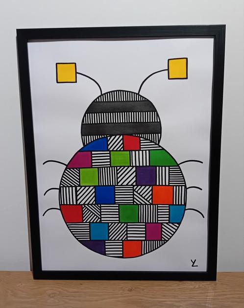 Fantasie Insect. Special Art. Kleurrijk., Antiek en Kunst, Kunst | Schilderijen | Modern, Ophalen of Verzenden