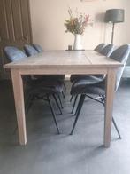 Massief eiken houten tafel in goede staat, Ophalen, Gebruikt, 200 cm of meer, 50 tot 100 cm
