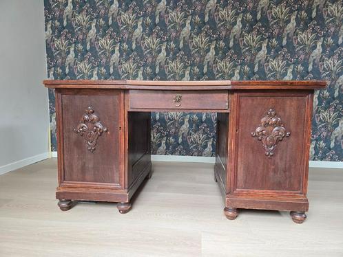 Antiek Bureau met Lederen Blad, Antiek en Kunst, Antiek | Kantoor en Zakelijk, Ophalen