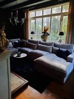 Grote luxe champagne velvet bank, Huis en Inrichting, Banken | Complete zithoeken, Ophalen, Zo goed als nieuw, Stof, Eric kuster hotel chic