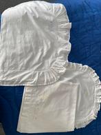 Vintage Wieg Lakenset Handgeborduurd, Ophalen, Jongetje of Meisje, Zo goed als nieuw, Wit