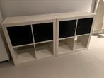 2 witte Kallax kasten met 2 zwarte deurtjes Ikea, Huis en Inrichting, Ophalen, Gebruikt, Minder dan 150 cm, Minder dan 100 cm