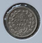 5 cent 1863 Willem III, Koning Willem III, Zilver, Ophalen of Verzenden, Losse munt