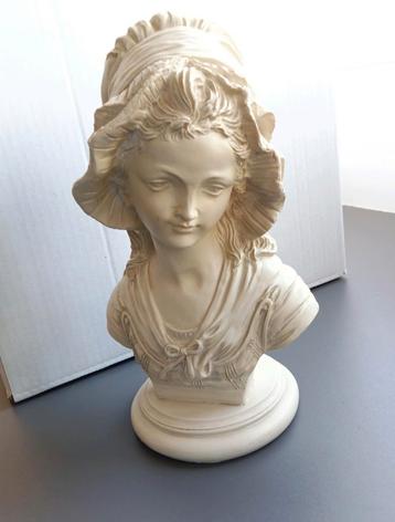 Brocante beeldje, buste van vrouw, meisje beschikbaar voor biedingen