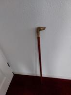 Wandelstok met hondenkop brons/messing 84cm, Diversen, Wandelstokken, Ophalen of Verzenden, Gebruikt