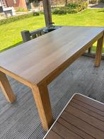 Massief eikenhouten eettafel 180 cm x 90 cm x 80 cm, Ophalen, 50 tot 100 cm, Zo goed als nieuw, Vijf personen of meer