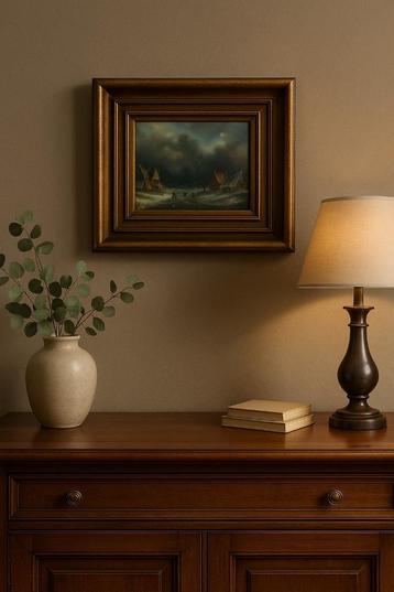 winterlandschap, geschilderd door Jacques van Eck beschikbaar voor biedingen