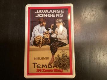 Vintage JAVAANSE JINGENS reclame bord (geen emaille) beschikbaar voor biedingen