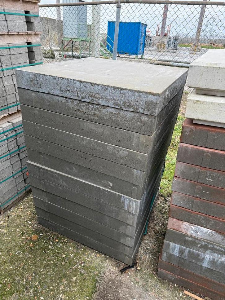 Betonplaat 100x100x12 grijs en terracotta, Tuin en Terras, Tegels en Klinkers, Zo goed als nieuw, Terrastegels, Beton, Ophalen