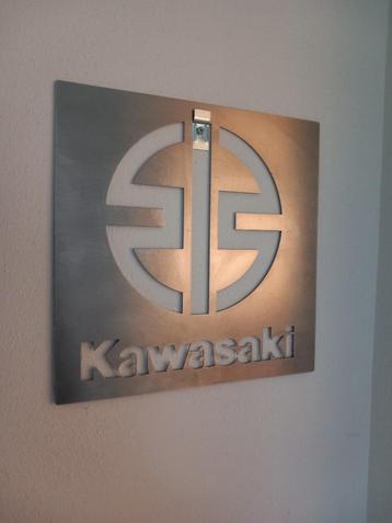 RVS Kawasaki logo   25 x 25 cm beschikbaar voor biedingen