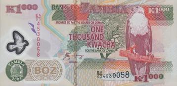 Zambia 1000 Kwacha 2003 Polymer Liberty monument (Lusaka) beschikbaar voor biedingen