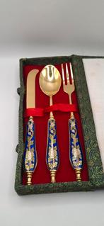 Vintage Chinese cloisonné bestekset in originele doos, Antiek en Kunst, Ophalen of Verzenden