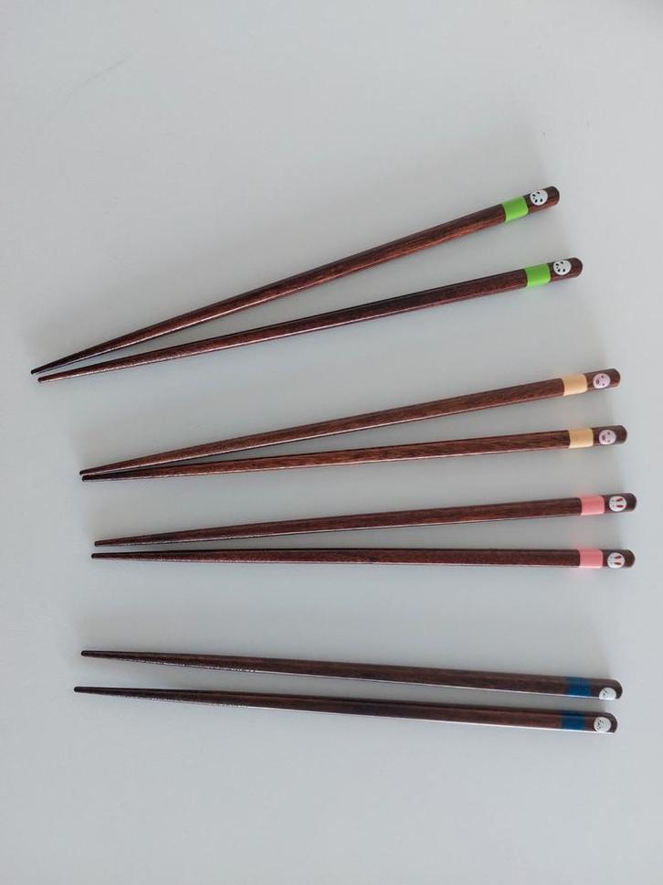 4 Sets Houten Sushi Stokjes, Huis en Inrichting, Keuken | Bestek, Gebruikt, Los bestek, Hout, Ophalen of Verzenden